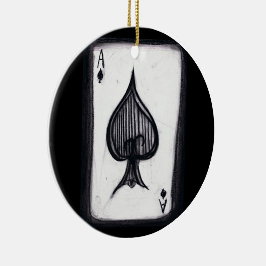 Ace of Spades Keramisch Ornament (Rechts)