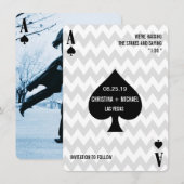 Ace of Spades Modern Chic Photo Save the Date (Voorkant / Achterkant)