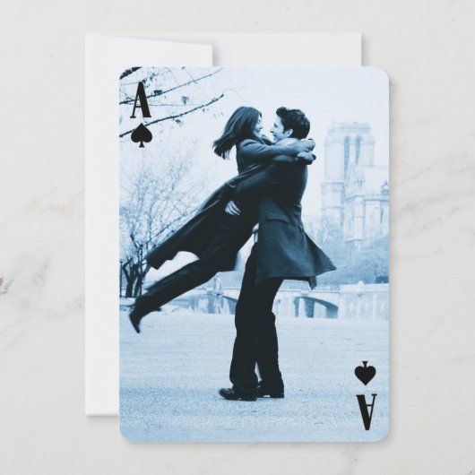 Ace of Spades Modern Chic Photo Save the Date (Achterkant)