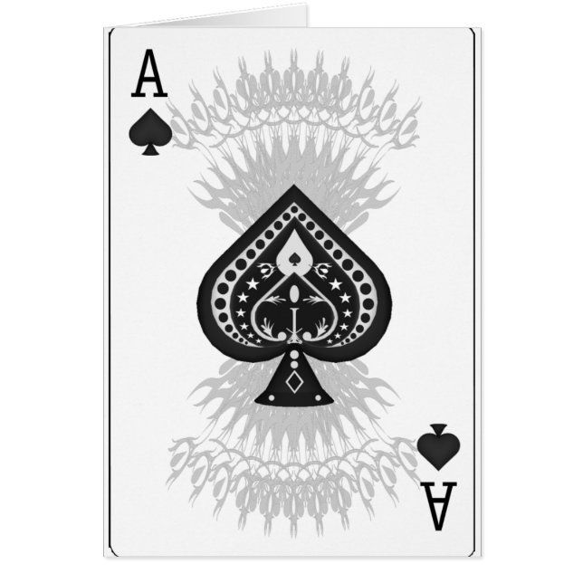 Ace of Spades Poker Card: (Voorkant)