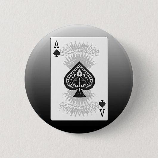 Ace of Spades Poker Card: Ronde Button 5,7 Cm (Voorkant)