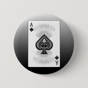 Ace of Spades Poker Card: Ronde Button 5,7 Cm