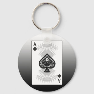 Ace of Spades Poker Card: Sleutelhanger