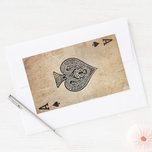 Ace of Spades Rechthoekige Sticker (Envelop)