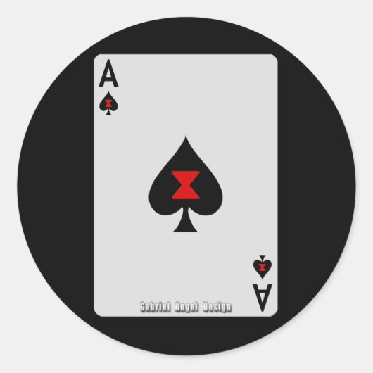 Ace of Spades Ronde Sticker (Voorkant)