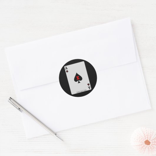 Ace of Spades Ronde Sticker (Envelop)