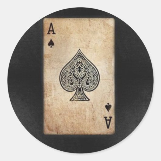 Ace of Spades Ronde Sticker (Voorkant)