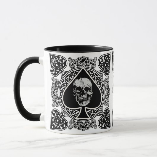 Ace of Spades Skull Coffee Mok (Links)