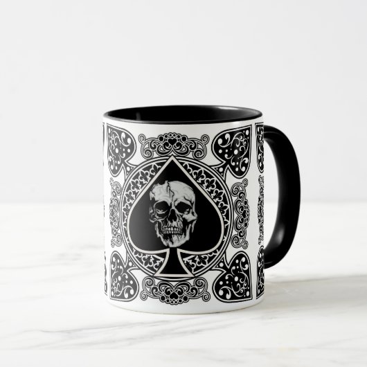 Ace of Spades Skull Coffee Mok (Voorkant rechts)