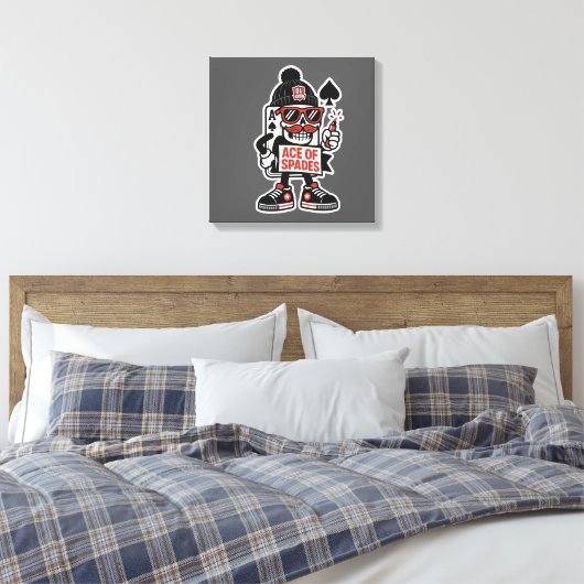Ace of Spades Street Mascot - Pro Grind Edition Canvas Afdruk (Insitu (Slaapkamer))