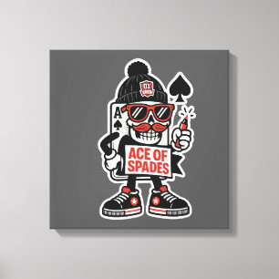 Ace of Spades Street Mascot - Pro Grind Edition Canvas Afdruk