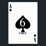 Ace of Spades Vegas Casino Bruiloft Menu Table Kaart<br><div class="desc">Ontworpen voor uw Vegas / casino thema bruiloft of een ander feest diner. Bespaar geld door de tafelnummerkaarten te combineren met je menu op de achterkant! Alle standaardtekst (voorbeeldinfo) kan volledig worden aangepast met uw eigen formuleringen en u kunt ook de lettertypen, maten en kleuren van de tekst wijzigen. Als...</div>