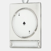 Ace of Spades Verzilverd Banner Ornament (Links)