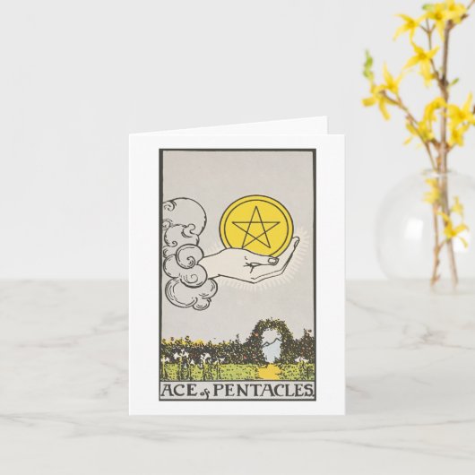 Ace-pentakelblanco kaart (Gele Bloem)