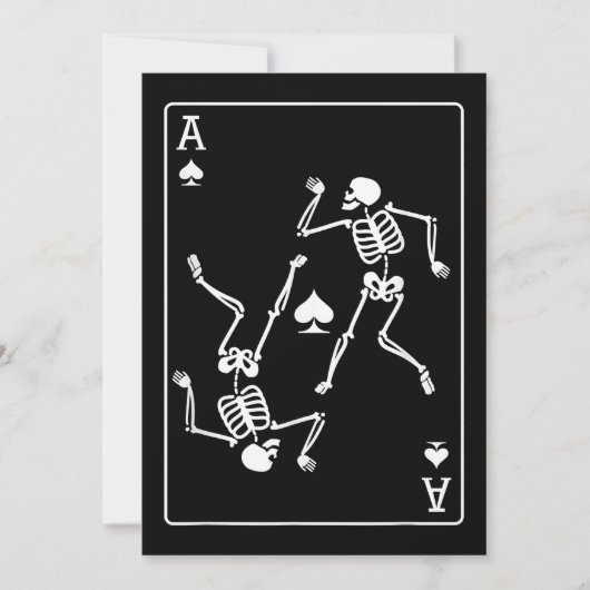 Ace Poker Card Pplay Card Skelet Feestdagenkaart (Voorkant)