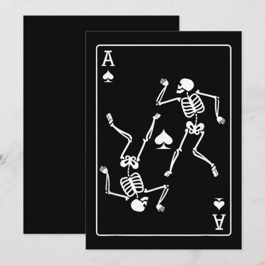 Ace Poker Card Pplay Card Skelet Feestdagenkaart (Voorkant / Achterkant)