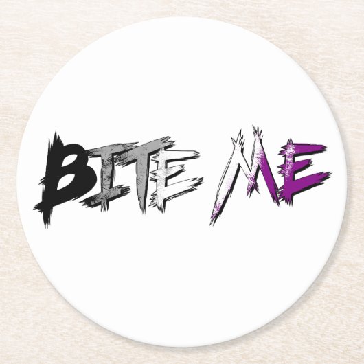 Ace Pride Bite Me Ronde Kartonnen Onderzetter (Voorkant)