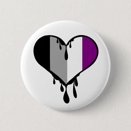 Ace Pride Dripping Heart Ronde Button 5,7 Cm (Voorkant)