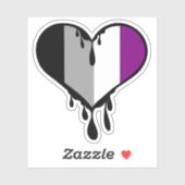 Ace Pride Dripping Heart Sticker (Vel)