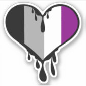 Ace Pride Dripping Heart Sticker (Voorkant)