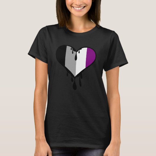 Ace Pride Dripping Heart T-shirt (Voorkant)