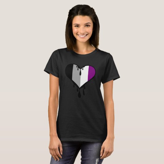 Ace Pride Dripping Heart T-shirt (Voorkant volledig)