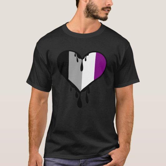 Ace Pride Dripping Heart T-shirt (Voorkant)