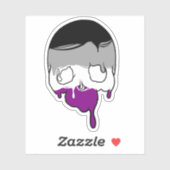 Ace Pride druppelende schedel Sticker (Vel)