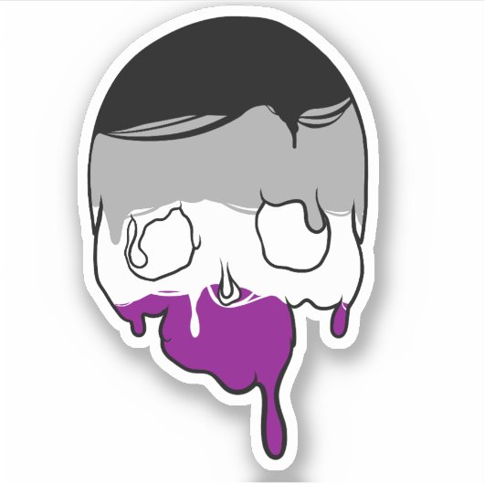 Ace Pride druppelende schedel Sticker (Voorkant)