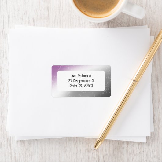 Ace Pride Glitter Sparkle Gradient Abstract Paars Etiket (Insitu)