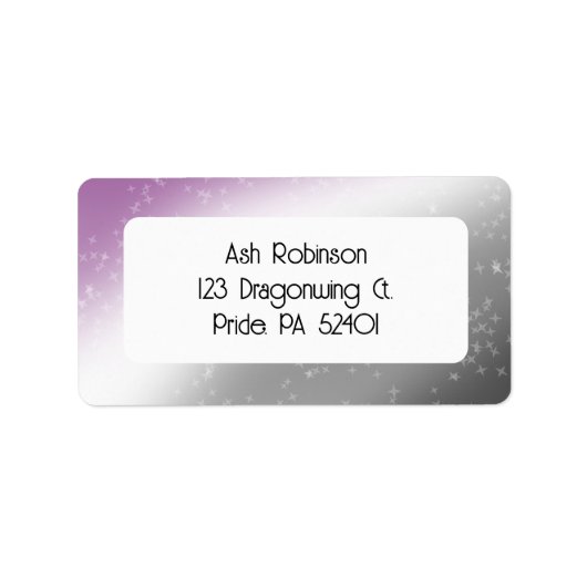 Ace Pride Glitter Sparkle Gradient Abstract Paars Etiket (Voorkant)