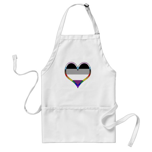 Ace Pride Heart Adult Schort (Voorkant)