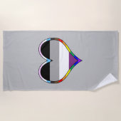 Ace Pride Heart Beach Towel Strandlaken (Voorkant)