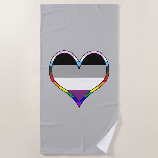 Ace Pride Heart Beach Towel Strandlaken (Voorkant)