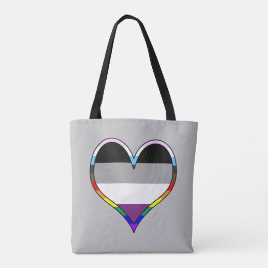 Ace Pride Heart Canvas tas (Achterkant)
