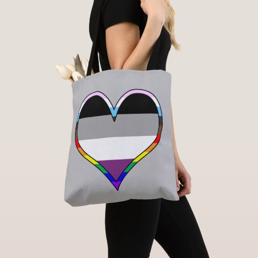Ace Pride Heart Canvas tas (Dichtbij)