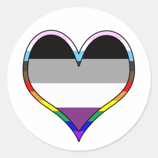 Ace Pride Heart Classic Round Sticker (Voorkant)
