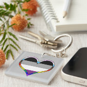Ace Pride Heart Keychain (Voorkant Rechts)