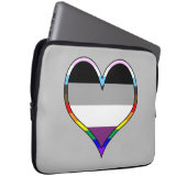 Ace Pride Heart Laptop Sleeve (Voorkant Rechts)