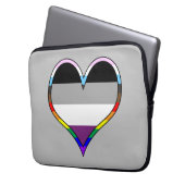 Ace Pride Heart Laptop Sleeve (Voorkant Links)