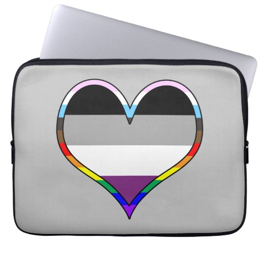 Ace Pride Heart Laptop Sleeve (Voorkant)