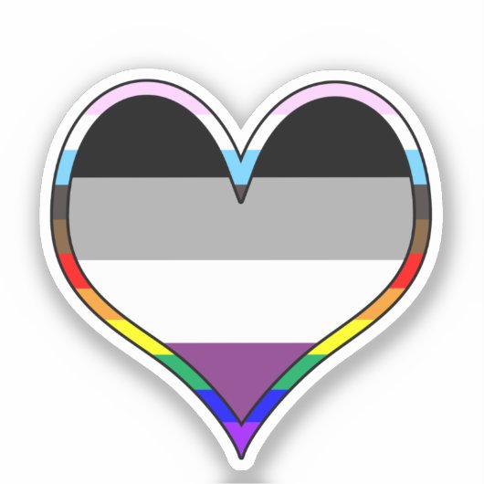 Ace Pride Heart Sticker (Voorkant)