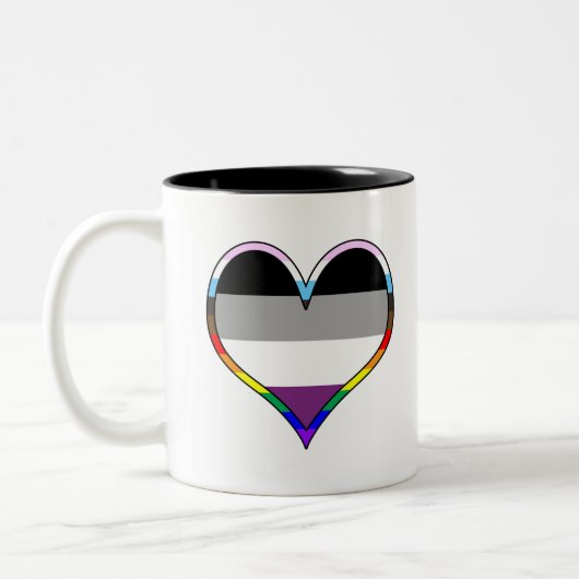 Ace Pride Heart Tweekleurige Koffiemok (Links)