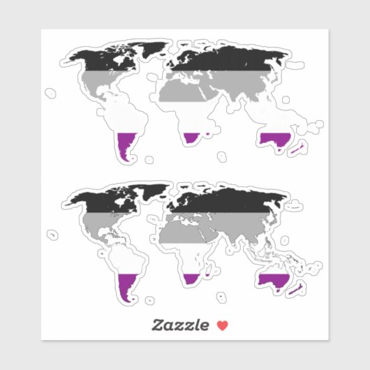 Ace Pride - Map of the World Sticker (Vel)