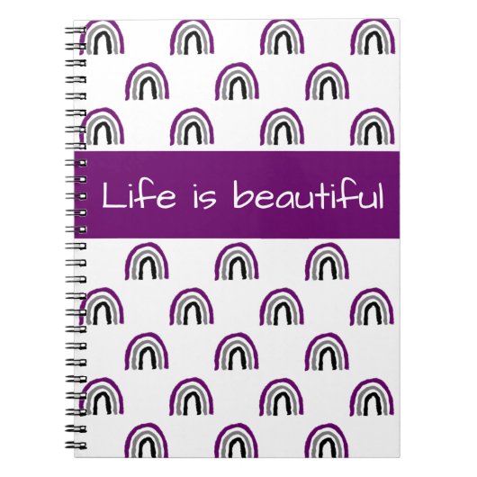 Ace Pride Painted Crayon Rainbow Notitieboek (Voorkant)