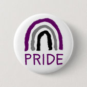 Ace Pride Painted Crayon Rainbow Ronde Button 5,7 Cm (Voorkant)