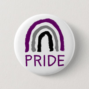 Ace Pride Painted Crayon Rainbow Ronde Button 5,7 Cm