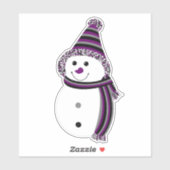 Ace Pride Snowman Snowperson Paars Grey White Sticker (Vel)