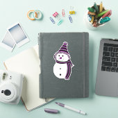 Ace Pride Snowman Snowperson Paars Grey White Sticker (iPad Cover)