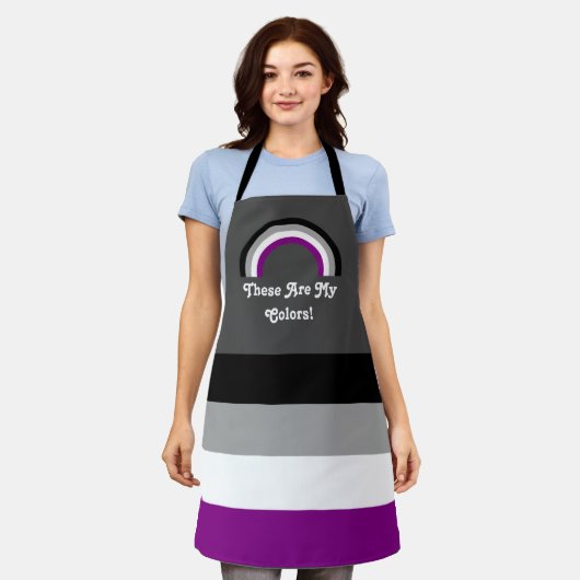 Ace pride vlag en regenboog met aangepaste tekst schort (Gedragen)